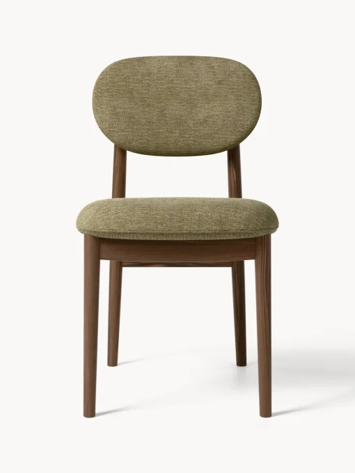 Sillas>Westwing Collection Silla tapizada Ash Tejido taupe, madera de fresno oscura