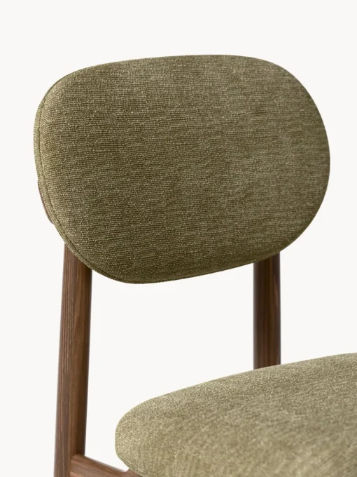 Sillas>Westwing Collection Silla tapizada Ash Tejido taupe, madera de fresno oscura