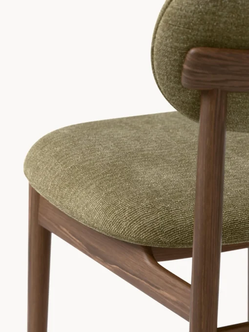 Sillas>Westwing Collection Silla tapizada Ash Tejido taupe, madera de fresno oscura