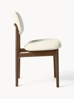 Sillas></noscript>Westwing Collection Silla tapizada Ash Tejido Off White, madera de fresno oscura