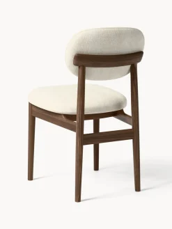 Sillas></noscript>Westwing Collection Silla tapizada Ash Tejido Off White, madera de fresno oscura