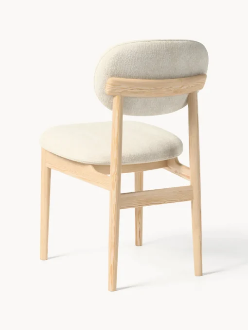 Sillas>Westwing Collection Silla tapizada Ash Tejido Off White, madera de fresno clara