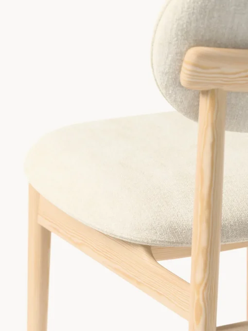 Sillas>Westwing Collection Silla tapizada Ash Tejido Off White, madera de fresno clara