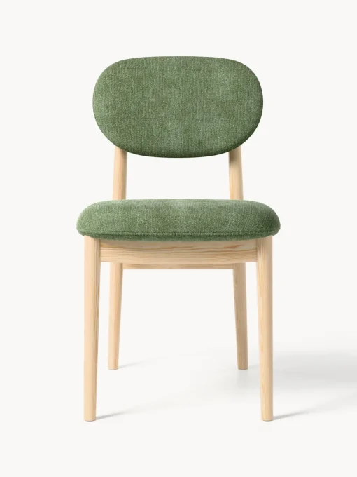 Sillas>Westwing Collection Silla tapizada Ash Tejido verde turquesa, madera de fresno clara