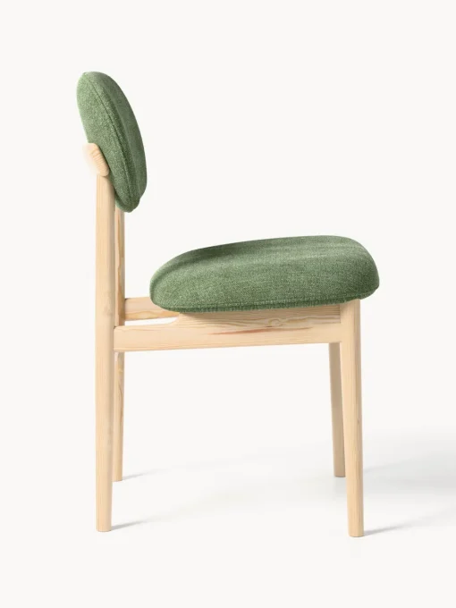 Sillas>Westwing Collection Silla tapizada Ash Tejido verde turquesa, madera de fresno clara