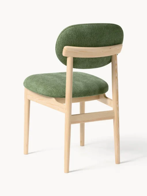 Sillas>Westwing Collection Silla tapizada Ash Tejido verde turquesa, madera de fresno clara