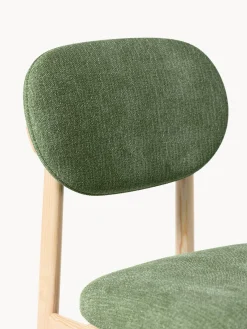 Sillas></noscript>Westwing Collection Silla tapizada Ash Tejido verde turquesa, madera de fresno clara