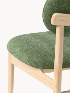 Sillas></noscript>Westwing Collection Silla tapizada Ash Tejido verde turquesa, madera de fresno clara