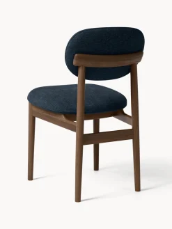 Sillas></noscript>Westwing Collection Silla tapizada Ash Tejido gris azulado, madera de fresno oscura