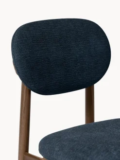 Sillas></noscript>Westwing Collection Silla tapizada Ash Tejido gris azulado, madera de fresno oscura