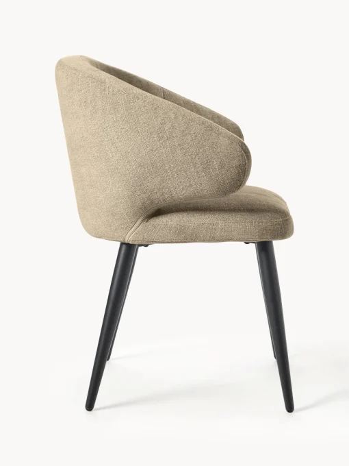 Sillas Con Reposabrazos|Sillas>Westwing Collection Silla tapizada Celia Bouclé verde oliva, negro mate