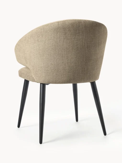 Sillas Con Reposabrazos|Sillas>Westwing Collection Silla tapizada Celia Bouclé verde oliva, negro mate