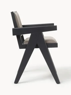 Sillas De Madera|Sillas Con Reposabrazos></noscript>Westwing Collection Silla tapizada con reposabrazos Sissi Tejido greige, negro