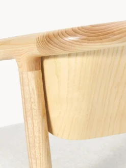 Sillas Con Reposabrazos|Sillas></noscript>Westwing Collection Silla tapizada con reposabrazos Gali Tejido blanco crema, madera de fresno clara
