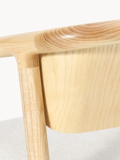 Sillas Con Reposabrazos|Sillas>Westwing Collection Silla tapizada con reposabrazos Gali Tejido blanco crema, madera de fresno clara