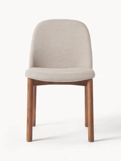 Sillas De Madera|Sillas></noscript>Westwing Collection Silla tapizada de madera de fresno Julie Tejido fino greige, madera de fresno lacada en oscuro