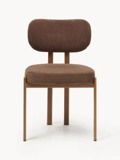 Sillas></noscript>Westwing Collection Silla tapizada de pana Adrien Pana marrón, marrón claro