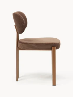 Sillas></noscript>Westwing Collection Silla tapizada de pana Adrien Pana marrón, marrón claro