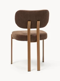 Sillas></noscript>Westwing Collection Silla tapizada de pana Adrien Pana marrón, marrón claro