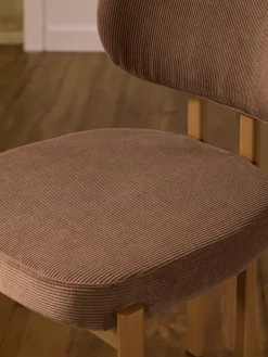 Sillas></noscript>Westwing Collection Silla tapizada de pana Adrien Pana marrón, marrón claro