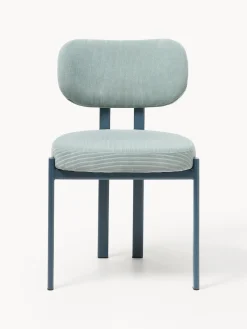 Sillas></noscript>Westwing Collection Silla tapizada de pana Adrien Pana azul claro, azul