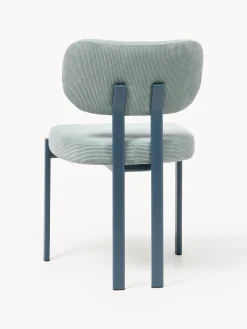 Sillas></noscript>Westwing Collection Silla tapizada de pana Adrien Pana azul claro, azul
