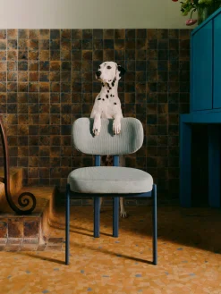 Sillas></noscript>Westwing Collection Silla tapizada de pana Adrien Pana azul claro, azul