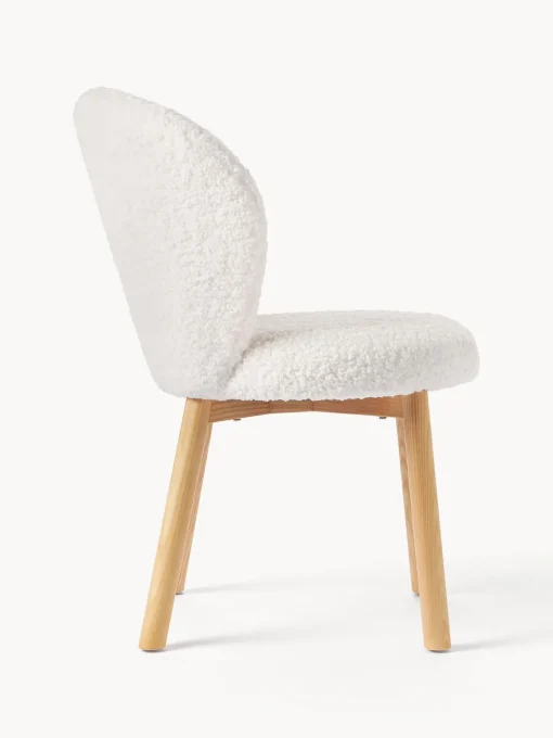 Sillas>Westwing Collection Silla tapizada en borreguillo Serena Borreguillo blanco, madera de fresno