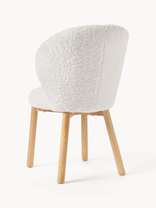Sillas>Westwing Collection Silla tapizada en borreguillo Serena Borreguillo blanco, madera de fresno