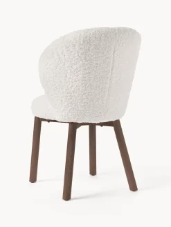 Sillas></noscript>Westwing Collection Silla tapizada en borreguillo Serena Tapizado blanco, madera de fresno marrón pintado