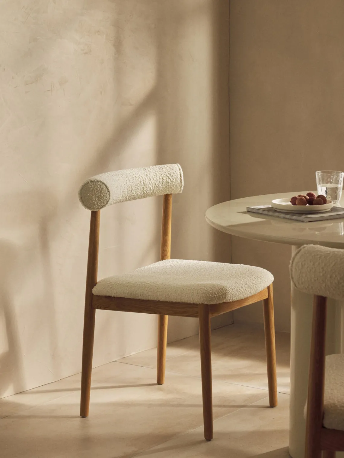 Outlet Silla tapizada en tejido bouclé Diego Sillas