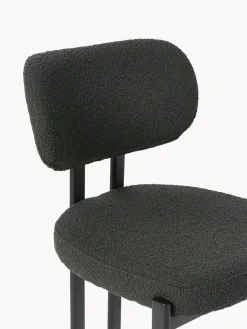 Sillas></noscript>Westwing Collection Silla tapizada en tejido bouclé Adrien Bouclé negro, negro