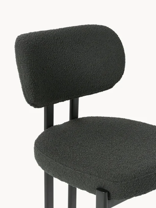 Sillas>Westwing Collection Silla tapizada en tejido bouclé Adrien Bouclé negro, negro