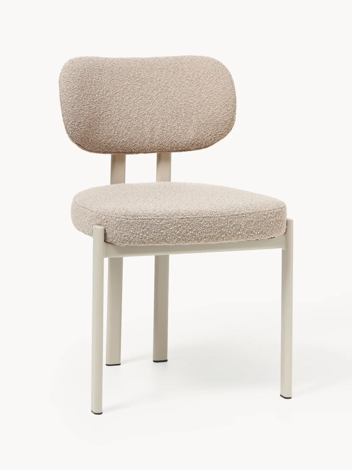 Sillas>Westwing Collection Silla tapizada en tejido bouclé Adrien Bouclé beige claro, beige claro