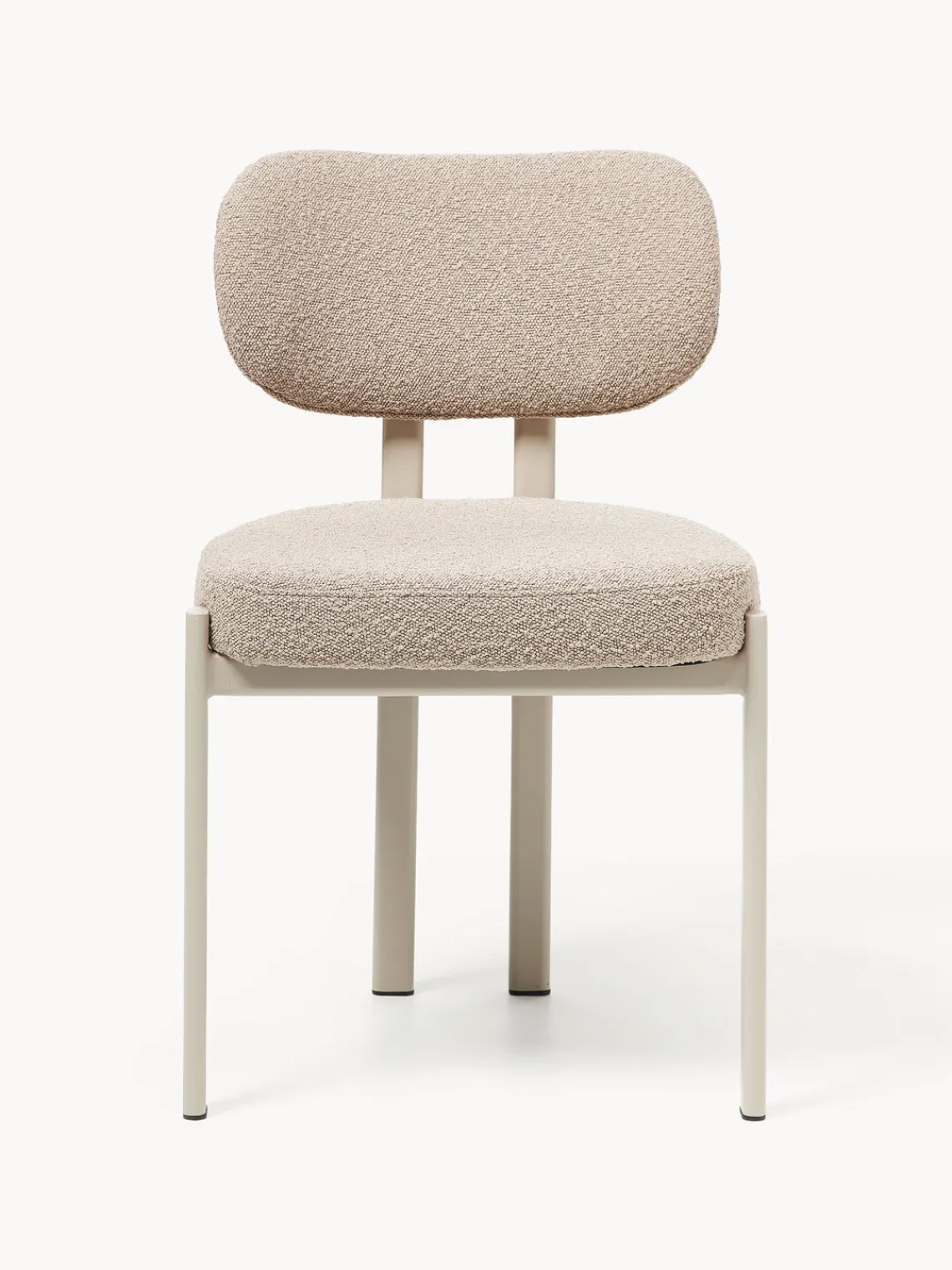 Sillas>Westwing Collection Silla tapizada en tejido bouclé Adrien Bouclé beige claro, beige claro