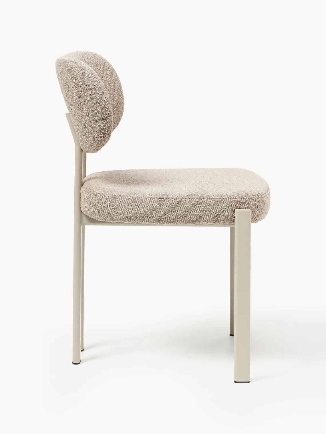 Sillas>Westwing Collection Silla tapizada en tejido bouclé Adrien Bouclé beige claro, beige claro