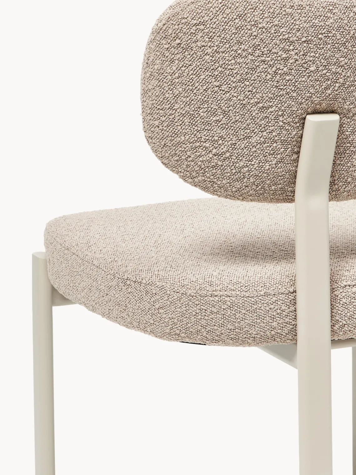 Sillas>Westwing Collection Silla tapizada en tejido bouclé Adrien Bouclé beige claro, beige claro