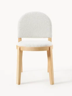 Sillas De Madera|Sillas></noscript>Westwing Collection Silla tapizada en tejido bouclé Neelia Bouclé blanco, madera de fresno clara