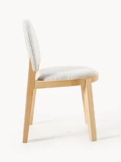 Sillas De Madera|Sillas></noscript>Westwing Collection Silla tapizada en tejido bouclé Neelia Bouclé blanco, madera de fresno clara