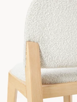 Sillas De Madera|Sillas></noscript>Westwing Collection Silla tapizada en tejido bouclé Neelia Bouclé blanco, madera de fresno clara