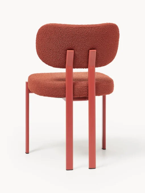 Sillas>Westwing Collection Silla tapizada en tejido bouclé Adrien Bouclé rojo coral, rojo coral