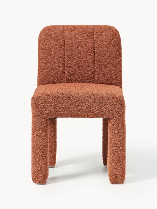 Sillas>Westwing Collection Silla tapizada en tejido bouclé Lukas Bouclé terracota