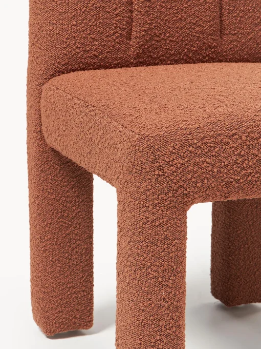 Sillas>Westwing Collection Silla tapizada en tejido bouclé Lukas Bouclé terracota