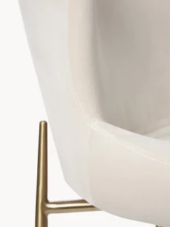 Sillas></noscript>Westwing Collection Silla tapizada en terciopelo Tess Terciopelo beige claro, dorado mate