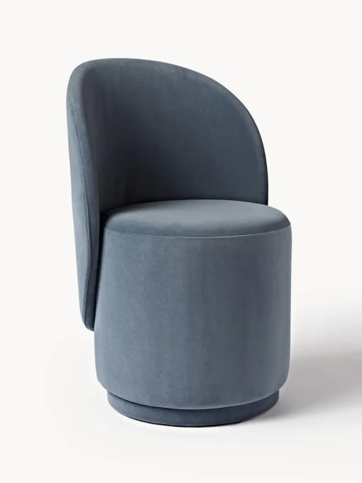 Sillas>Westwing Collection Silla tapizada en terciopelo Zeyno Terciopelo gris azulado