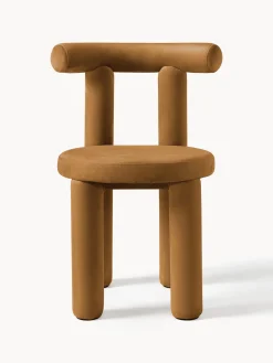 Sillas></noscript>Westwing Collection Silla tapizada en terciopelo Calan Terciopelo marrón