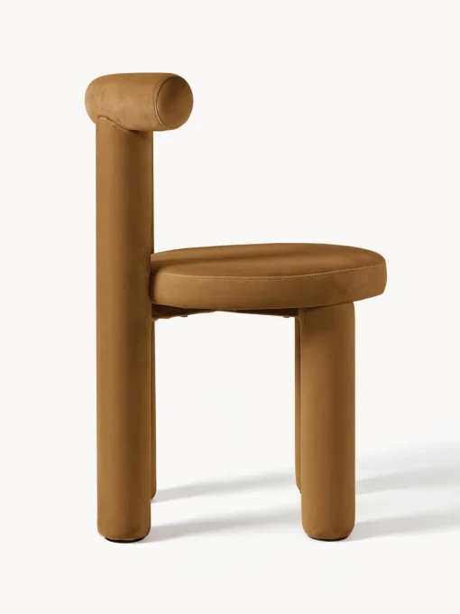 Sillas>Westwing Collection Silla tapizada en terciopelo Calan Terciopelo marrón