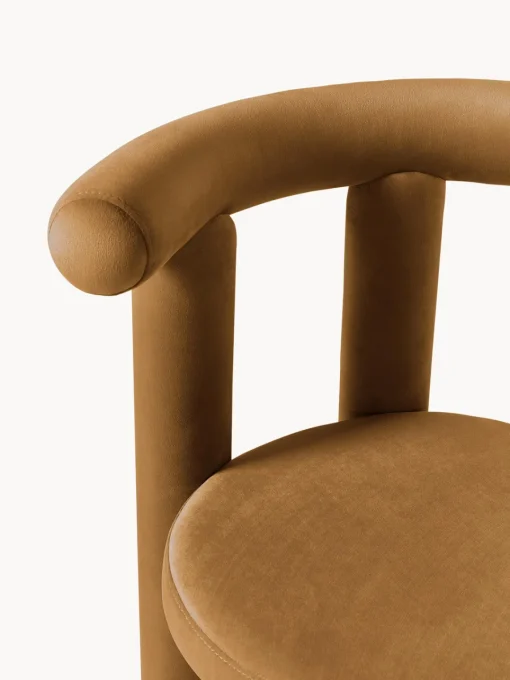 Sillas>Westwing Collection Silla tapizada en terciopelo Calan Terciopelo marrón