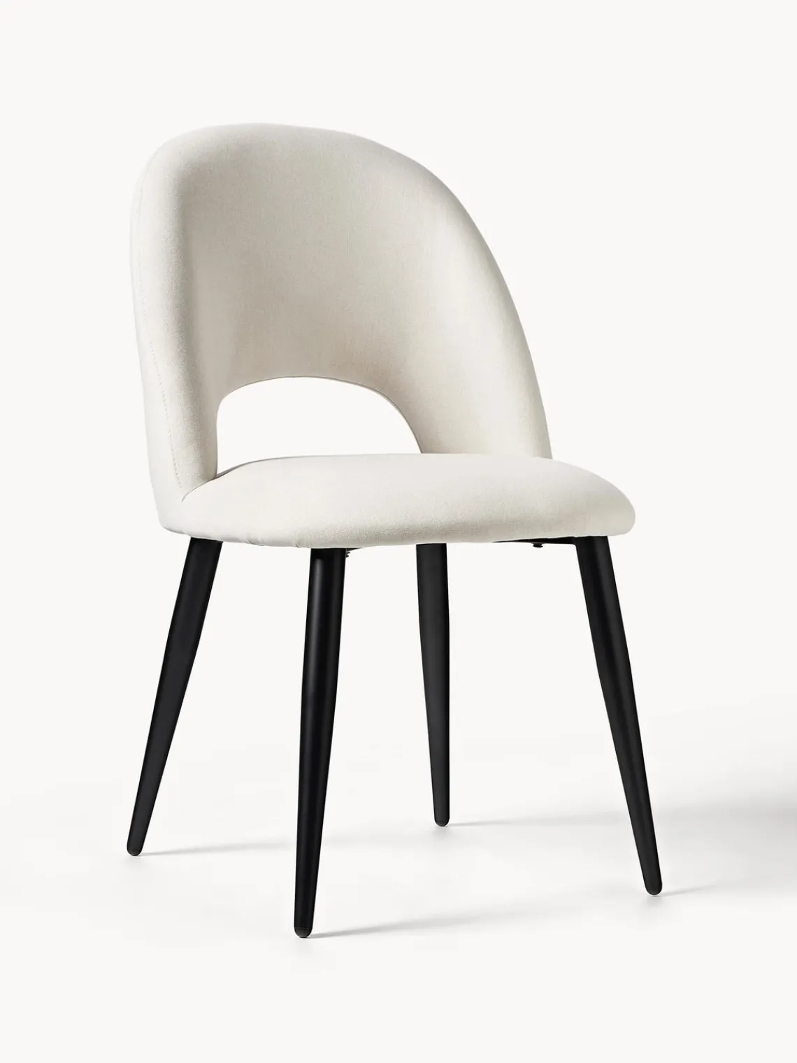 Sillas>Westwing Collection Silla tapizada Rachel Tejido blanco crema