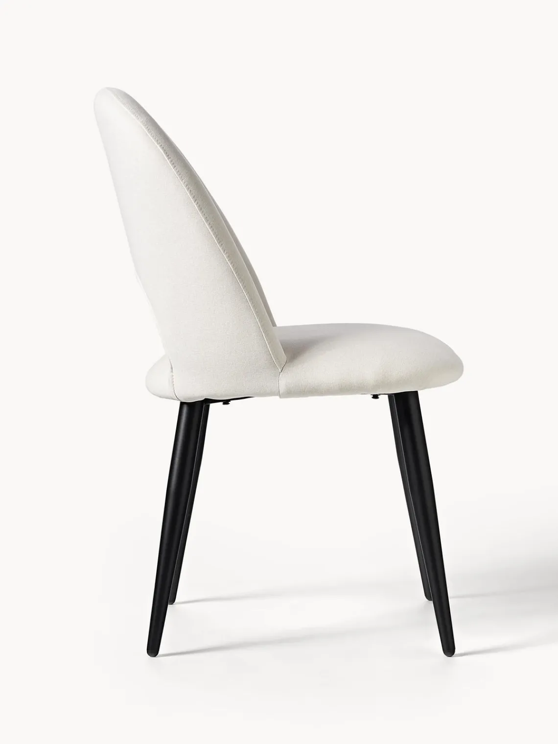 Sillas>Westwing Collection Silla tapizada Rachel Tejido blanco crema